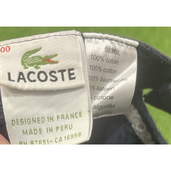 LACOSTE Logo Gator Crocodile Hat Cap Navy Blue Adjustable 00 - Picture 8 of 10